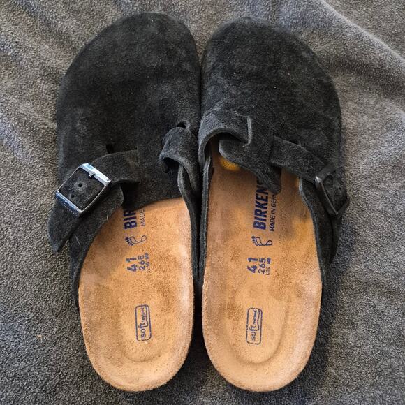 Birkenstock Suede Boston Black EU size 41 Women's US 10-10.5 - Picture 2 of 4